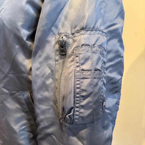 Uniqlo Oversized Shiny Black Bomber Jacket - Picture 5 of 10